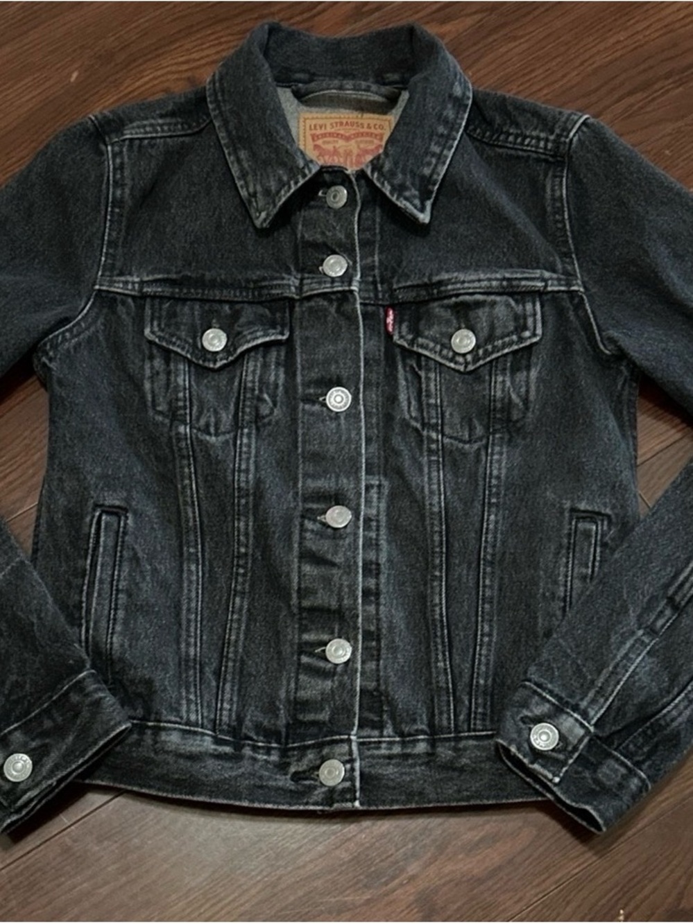 Levi's Black Washed Denim Trucker Jacket